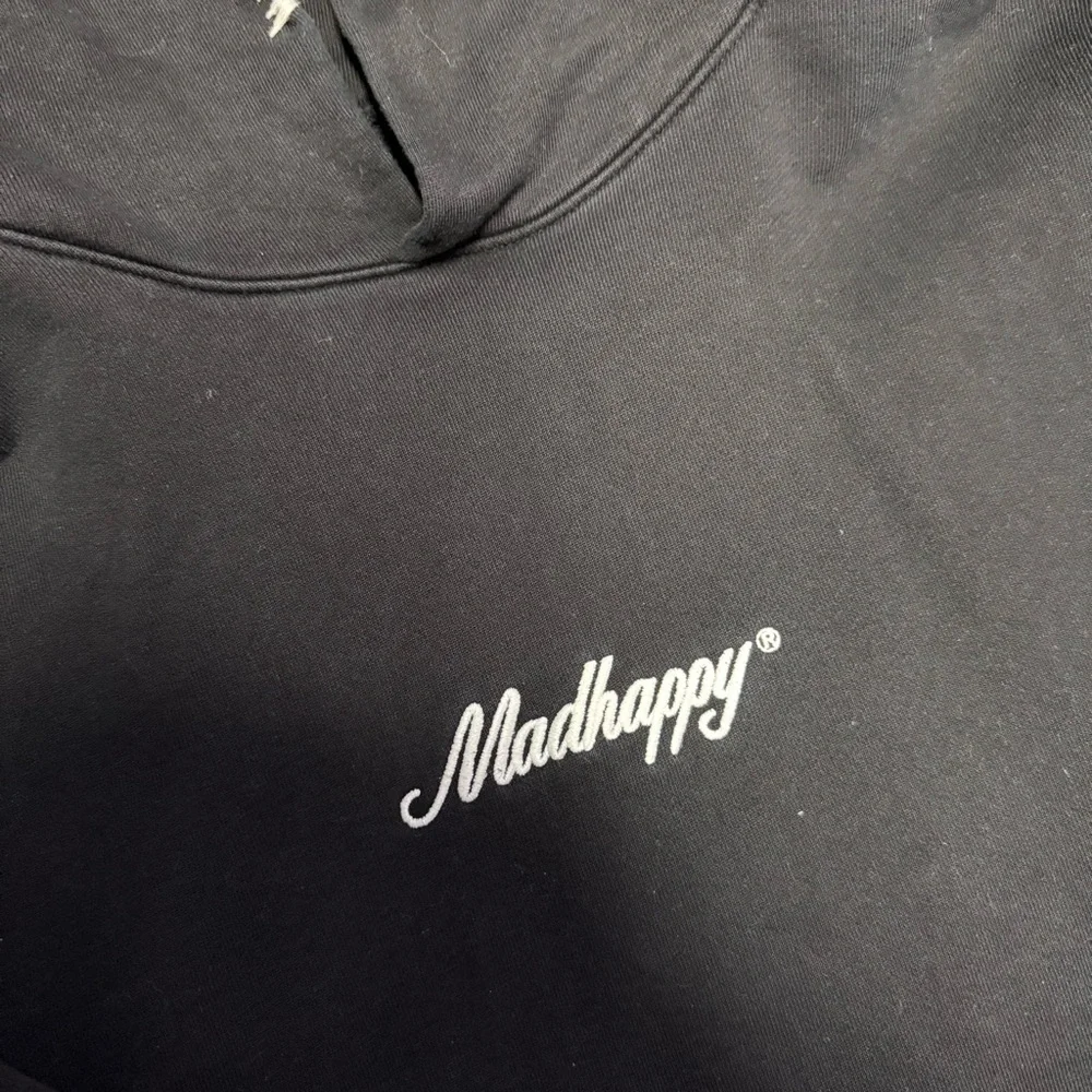 Women’s Sz XL Heavyweight Madhappy Black and White Signature Logo Hoodie Preppy - Picture 4 of 9